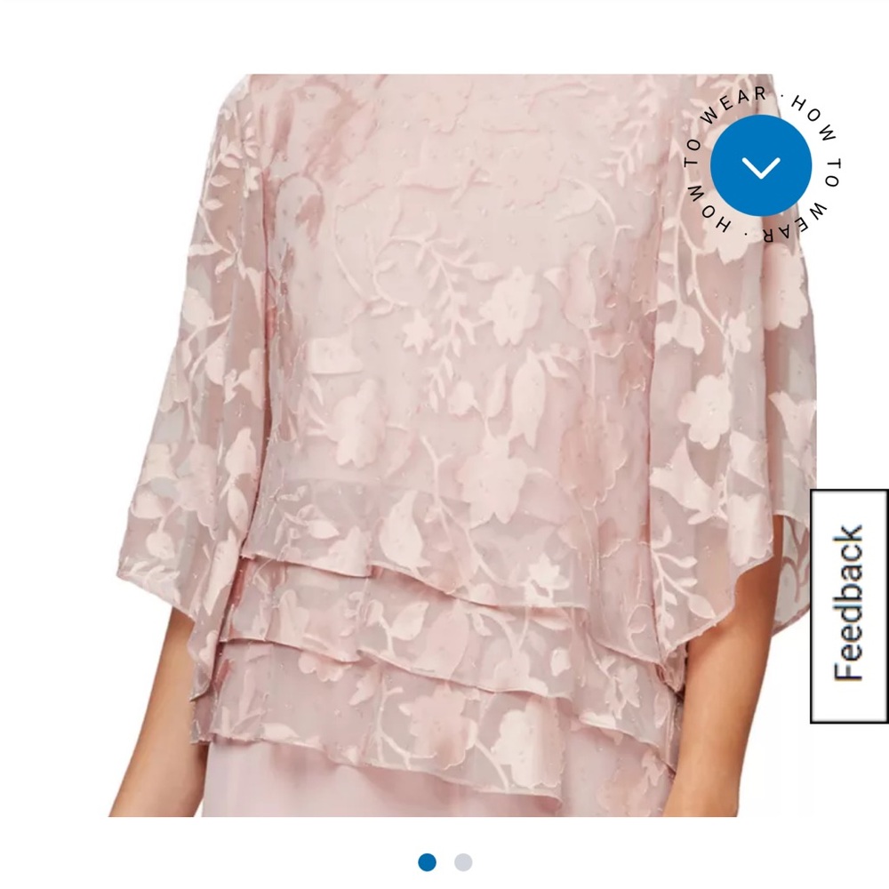 Alex Evenings Petite Light Pink Blouse